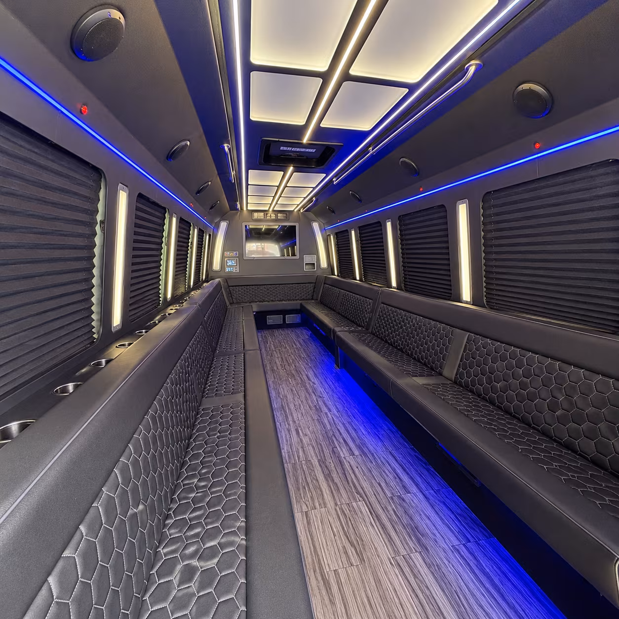 elyria 30 passenger party bus interior
